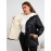 Plus Size, Plus Size Women's Elegant Winter Hooded Coat - Thickened Warm Long Sleeve Black Jacket with White Lining, Machine Washable Regular Fit for Casual & Formal Outfits