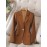 [Lightweight Polyester Blazer] Polyester Women's Lightweight Long Sleeve Blazer | Elegant Solid Color Office Jacket with Decorative Buttons, Notched Lapel, and Chest Pockets, Perfect for Casual or Professional Wear